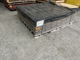 9x Schuttingpanelen grijs geïmpregneerd en gecoat, 1800x1800mm